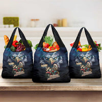 American Indian Legendary Motorcycle Grocery Bag Native American Retro Rider - Wonder Print Shop