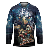 American Indian Legendary Motorcycle Hockey Jersey Native American Retro Rider - Wonder Print Shop