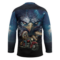 American Indian Legendary Motorcycle Hockey Jersey Native American Retro Rider - Wonder Print Shop