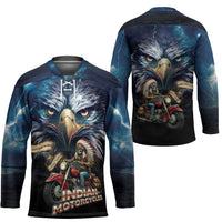 American Indian Legendary Motorcycle Hockey Jersey Native American Retro Rider - Wonder Print Shop