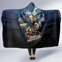 American Indian Legendary Motorcycle Hooded Blanket Native American Retro Rider - Wonder Print Shop