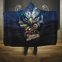 American Indian Legendary Motorcycle Hooded Blanket Native American Retro Rider - Wonder Print Shop