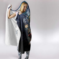 American Indian Legendary Motorcycle Hooded Blanket Native American Retro Rider - Wonder Print Shop