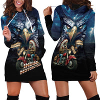 American Indian Legendary Motorcycle Hoodie Dress Native American Retro Rider - Wonder Print Shop