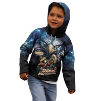American Indian Legendary Motorcycle Kid Hoodie Native American Retro Rider - Wonder Print Shop
