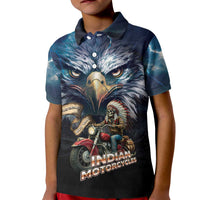 American Indian Legendary Motorcycle Kid Polo Shirt Native American Retro Rider - Wonder Print Shop