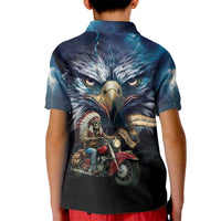 American Indian Legendary Motorcycle Kid Polo Shirt Native American Retro Rider - Wonder Print Shop