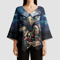 American Indian Legendary Motorcycle Kimono Sleeve Blouse Native American Retro Rider - Wonder Print Shop