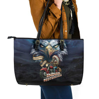 American Indian Legendary Motorcycle Leather Tote Bag Native American Retro Rider - Wonder Print Shop