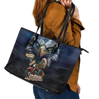 American Indian Legendary Motorcycle Leather Tote Bag Native American Retro Rider - Wonder Print Shop