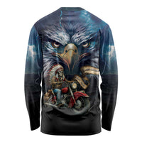 American Indian Legendary Motorcycle Long Sleeve Shirt Native American Retro Rider - Wonder Print Shop