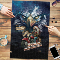 American Indian Legendary Motorcycle Puzzle Native American Retro Rider - Wonder Print Shop