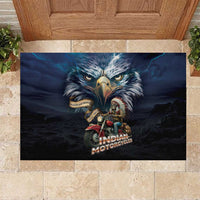 American Indian Legendary Motorcycle Rubber Doormat Native American Retro Rider - Wonder Print Shop