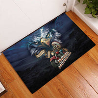 American Indian Legendary Motorcycle Rubber Doormat Native American Retro Rider - Wonder Print Shop