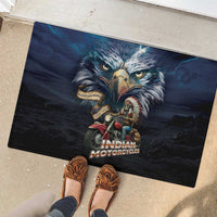 American Indian Legendary Motorcycle Rubber Doormat Native American Retro Rider - Wonder Print Shop