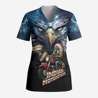 American Indian Legendary Motorcycle Scrub Top Native American Retro Rider - Wonder Print Shop