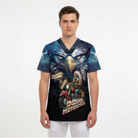 American Indian Legendary Motorcycle Scrub Top Native American Retro Rider - Wonder Print Shop