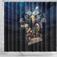 American Indian Legendary Motorcycle Shower Curtain Native American Retro Rider - Wonder Print Shop