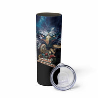 American Indian Legendary Motorcycle Skinny Tumbler Native American Retro Rider - Wonder Print Shop