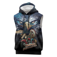 American Indian Legendary Motorcycle Sleeveless Hoodie Native American Retro Rider - Wonder Print Shop