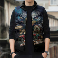 American Indian Legendary Motorcycle Sleeveless Puffer Jacket Native American Retro Rider - Wonder Print Shop