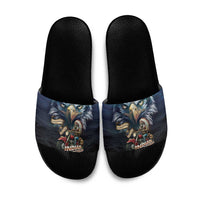 American Indian Legendary Motorcycle Slide Sandals Native American Retro Rider - Wonder Print Shop