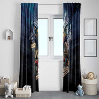 American Indian Legendary Motorcycle Window Curtain Native American Retro Rider - Wonder Print Shop