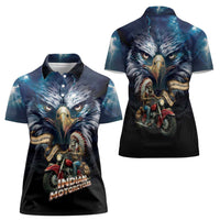 American Indian Legendary Motorcycle Women Polo Shirt Native American Retro Rider - Wonder Print Shop