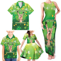 St Patrick's Day Family Matching Tank Maxi Dress and Hawaiian Shirt Ready To Shamrock