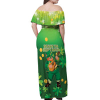 St Patrick's Day Off Shoulder Maxi Dress Ready To Shamrock