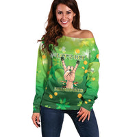 St Patrick's Day Off Shoulder Sweater Ready To Shamrock