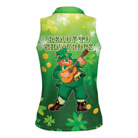 St Patrick's Day Women Sleeveless Polo Shirt Ready To Shamrock