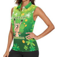 St Patrick's Day Women Sleeveless Polo Shirt Ready To Shamrock