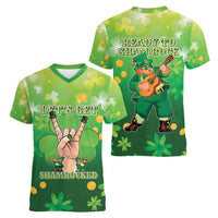 St Patrick's Day Women V-Neck T-Shirt Ready To Shamrock