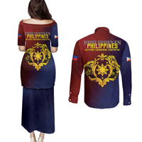 Philippines 127th Independence Day Couples Matching Puletasi and Long Sleeve Button Shirt Special Style
