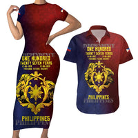 Philippines 127th Independence Day Couples Matching Short Sleeve Bodycon Dress and Hawaiian Shirt Special Style