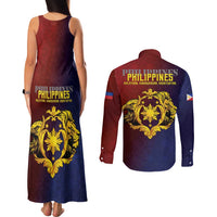 Philippines 127th Independence Day Couples Matching Tank Maxi Dress and Long Sleeve Button Shirt Special Style