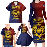 Philippines 127th Independence Day Family Matching Long Sleeve Bodycon Dress and Hawaiian Shirt Special Style