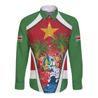 Suriname Ketikoti Long Sleeve Button Shirt Happy Emancipation Day - Wonder Print Shop