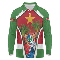 Suriname Ketikoti Long Sleeve Polo Shirt Happy Emancipation Day - Wonder Print Shop