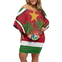 Suriname Ketikoti Off Shoulder Short Dress Happy Emancipation Day - Wonder Print Shop