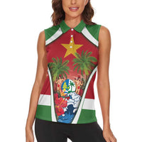 Suriname Ketikoti Women Sleeveless Polo Shirt Happy Emancipation Day - Wonder Print Shop