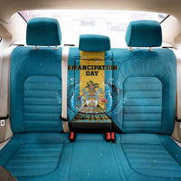 Bahamas Emancipation Day Back Car Seat Cover Blue Marlin With Coat Of Arms - Wonder Print Shop