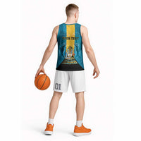 Personalized Bahamas Emancipation Day Basketball Jersey Blue Marlin With Coat Of Arms - Wonder Print Shop