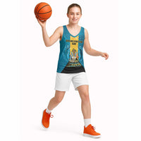 Personalized Bahamas Emancipation Day Basketball Jersey Blue Marlin With Coat Of Arms - Wonder Print Shop