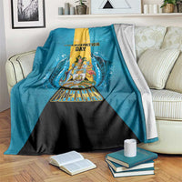 Bahamas Emancipation Day Blanket Blue Marlin With Coat Of Arms - Wonder Print Shop