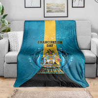 Bahamas Emancipation Day Blanket Blue Marlin With Coat Of Arms - Wonder Print Shop