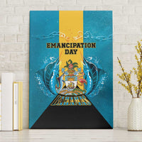 Bahamas Emancipation Day Canvas Wall Art Blue Marlin With Coat Of Arms - Wonder Print Shop