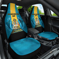 Bahamas Emancipation Day Car Seat Cover Blue Marlin With Coat Of Arms - Wonder Print Shop