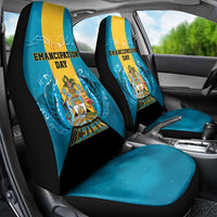 Bahamas Emancipation Day Car Seat Cover Blue Marlin With Coat Of Arms - Wonder Print Shop